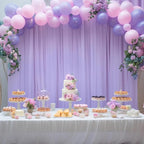 10x10ft Purple Tulle Backdrop Curtain for Parites, Sheer Backdrop Curtains for Wedding Baby Shower Birthday Party Photo Shoot Decorations