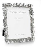 Cuspin Silver 8x10 Picture Frame, Vintage Silver Ornate Leaf Textured Hand-Crafted Resin with Glass Front Antique Photo Frame for Tabletop Display, Retro Design Home Decor