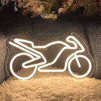Motorcycle Neon Sign For Spa Beauty Room Nail Brows Lashed Salon Studio LED Wall Art Decor For Business Stores Logo Barber Shops Led Word Indoor Custom Neon Lights 5V USB Powered Warm White 35×20.5 CM