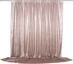 Poise3EHome 8Ft x 8Ft Champagne Sequin Backdrop, Glitter Thick Satin Sequin Background Drapes, Sequence Xmas Thanksgiving Backdrop for Wedding Party Holiday Festival Decor