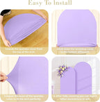 Purple Lavender Arch Backdrop Cover for Wedding, 7.2FT 6FT Set of 2 Stretchy Spandex Fitted Arch Stand Cover for Baby Shower, Birthday Party Decor, Chiara Backdrop Cover with Double-Sided Design