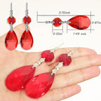 10pcs Crystal Prisms Chandelier Red Ornament Pendants Rainbow Maker 38mm Drop Prism Hanging Prisms for Wedding Party Chrismtmas Decoration DIY Jewelry