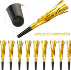 200 Pcs Party Blowers Noise Makers Party Horns Blowout Clappers Noisemakers for Halloween Christmas Birthday Sporting Party New Year's Eve Party Supplies 2025(Black Gold)