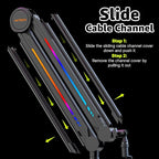 IXTECH RGB Mic Boom Arm High Profile, Overhead Boom Arm Microphone Stand Desk Mount, Adjustable Microphone Stand with Desk Mount, Mic Arm for Live Streaming Gaming Podcasting Recording.
