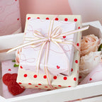 Flyhill Polka Dot Wrapping Paper,Reversible Pink Beige Elegant Heart & Bow Gift Wrap Suitable for Birthday,Girls,Baby Shower,Wedding (17 Inch X 32.8 Feet)