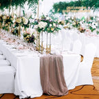 10 Pack Polyester Tablecloths, White 90 x 156 Inch Polyester Table Cloth for 8 Foot Rectangle Tables, Stain and Wrinkle Resistant Washable Fabric Table Cover for Wedding Banquet Restaurant Party