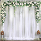 20ft X 10ft White Tulle Backdrop Curtain for Parites, Sheer Backdrop Curtains Fabric Drapes for Wedding Ceremony Arch Party Stage Decorations