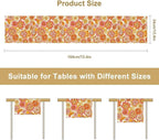 Vintage Floral Table Runner,70s Style Retro Daisies Flower Hippie Table Runner for Kitchen Dining Table Home Party Decoration 13x90 Inch