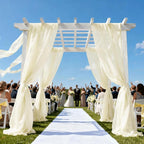 Wedding Arch Draping Fabric 29" x 18 FT Light Yellow Sheer Chiffon Outdoor Curtain Drapes for Wedding Birthday Party Ceremony Decor(1 Panel, Light Yellow)