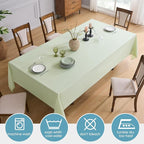 VidaFete Tablecloth 2 Pck 90 * 156inch Rectangle Table Cloth Polyester, Stain Wrinkle Resistant Polyester Dining Table Cover for Kitchen Dinning Party Wedding Rectangular Buffet Decoration(Sagegreen)