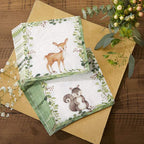 Kate Aspen Woodland Baby Shower Decorations, 62-Piece Disposable Paper Plates & Napkins Party Supplies for 16 Guests - Woodlands Animals Theme for Baby Boy Shower Table Decorations, Gender Reveal