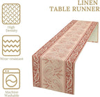 Pink Paisley Table Runner, Abstract Vintage Boho Paisley Flowers Leaves Print Table Runner for Home Kitchen Dining Room Wedding Party Decor, 13x36inch