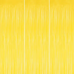 3 Pack Foil Fringe Backdrop - Pastel Yellow Shiny Tinsel Curtains for Party Decoration/Photo Booth Props - 3.3x8.2 FT Metallic Foil Backdrop for Birthday, Wedding, Graduation, Christmas.