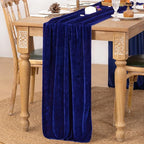 MLMC Royal Blue Velvet Table Runner 10ft Glossy Luxury Velvet Fall Table Runner 20x120 Inches Wedding Runner for Fall Bridal Shower Birthday Party Decor