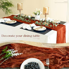Sioloc Terracotta Table Cloth Cheesecloth Table Runner 10ft Rustic for Tea Wedding Party Baby Bridal Centerpiece Fall Decor for Home Halloween Thanksgiving