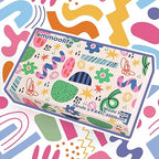 emmoolife 35 Rolls Washi Tape Set, Colorful Cute Floral Writable Decorative Tapes for Scrapbooking and Journaling, Junk Journal Supplies, Bullet Journaling for Women Girl 5-30mm Wide 9.84ft Long/Roll
