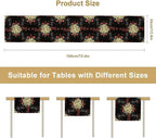 Boho Moon Lion Table Runner, Chinese Fish Phase of The Moon Sun Moon Table Runner for Kitchen Dining Table Home Party,13x70 Inch Black Red