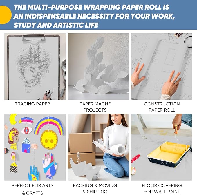 Light Grey Wrapping Paper, 15"x450" Solid Color Art Craft Decorative Paper for Eid Father’s Day Birthday Wrapping Paper, Bouquet Flower Packing Poster Bulletin Board Paper Floor Covering Table Runner