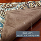 Luxury Vintage Design Table Runner 60 inches Long Embroidery Jacquard Fabric with Multi-Tassels Table Runners for Dining Room Dresser Wedding Holiday Party Fireplace Decorations (Coffee, 12X60inch)