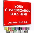 Custom Outdoor Metal Signs - Personalized Aluminum Business Signs, Waterproof, White Aluminum (Red Background, 10x7 In)