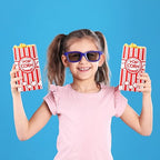 300 Pcs Paper Popcorn Bags Bulk 2 oz Large Flat Bottom Boxes Red and White Disposable Container Sleeve Movie Night Popcorn Bucket for Retro Movie Themed Party Carnival Supplies (Red and White)