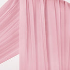 Socomi Wedding Arch Draping Fabric 29" x 20Ft 4 Panels Dusty Rose Sheer Outdoor Curtain Drapes Extra Long for Bridal Baby Shower Ceremony Birthday Party Decor