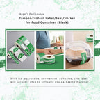 Angel's Peel Lounge Tamper Proof Stickers Roll — Tamper Evident Stickers for Containers, Cups, Delivery Bags, Drink Lids, Writable Seal Tape, Self Adhesive Food Labels - 1x3in 250-COUNTS, Green