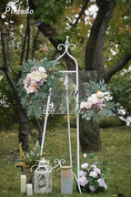 Faux Flower Swag Set of 2 for Wedding Welcome Signs Floral Swag Wedding Reception Ceremony Signs Decor (Champagne)
