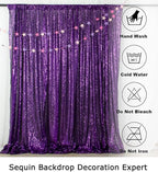 ShinyBeauty 4FT x 7FT Purple Sequin Backdrop | Photobooth Background | Wedding & Event Decor | Rustic & Elegant Sequin Fabric | Perfect for Photography & Parties | Durable Sequin Curtains
