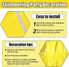 6 Pack Yellow Foil Fringe Curtain Backdrop, 3.28Ft x 8.2Ft Metallic Tinsel Foil Fringe Streamer Curtains for Photo Booth, Birthday, Wedding, New Year Party Decorations