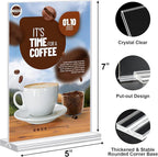 5x7 Acrylic Sign Holder, 12 Pack Vertical Plastic Signs Frame Table Top Display, Double Sided Display Flyer Holder Menu Holders Clear Stand for Office Store Show Fair