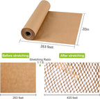 Honeycomb Packing Paper 20" x 1500' Recyclable Cushion Packing Paper Expanding Honeycomb Packing Paper Wrap Roll Eco Friendly for Moving Shipping Gift Packaging Breakables-Brown