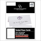 Linked Hearts Printable Place Cards, Eggplant (Choose Color), Set of 60 (10 Sheets), Laser & Inkjet Printers - Wedding, Party, Dinner, and Special Events - Made in the USA