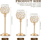 Crystal Candle Holders Set of 16 for Wedding Centerpieces Gold Or Silver Candle Holders Bulk Decorative Tealight Candle Holder for Wedding, Party,Table Centerpieces Decoration (Golden, 2 Sets(6 Pcs))