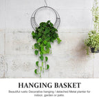 Air Plants Holders Wire Wreath Frame Hanger, 11 inch Moon Shape Wreath Form Hanging Plant Holder Metal Hanging Orchid Planter Plant Basket Holder, Succulent Wire Wreath Frame with Hook (Pack of 2)