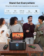 Ikarao Karaoke Machine for Adults, with Lyrics Display, Karaoke System for YouTube, 280W Speaker, Autotune & EQ, Connect to TV, Portable PA System with 2 Wireless Microphones for Home Outdoor Party