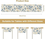 Floral Table Runner,Sketch Birds and Flowers Summer Table Runner Kitchen Dining Table Decoration for Home Party Decor 13x60 Inch