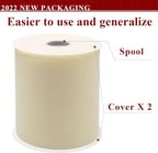 Ivory Tulle Fabric Rolls 6 Inch by 200 Yards (600 feet) Fabric Spool Tulle Ribbon for DIY Ivory Tutu Gift Wrapping Baby Shower Birthday Party Wedding Decorations Craft Supplies