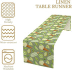 Summer Ice Cream Popsicles Table Runner, Watercolor Green Kiwi Seasonal Fruit Sweet Dessert Dinner Runner for Party Holiday Home Kitchen Dining Table Decor 13"x36"