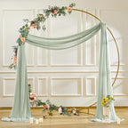 PARTISKY Wedding Arch Draping Fabric, 1 Panel 28" x 19Ft Sage Green Sheer Fabric Drapes Backdrop Curtain for Wedding Ceremony Party Ceiling Decor（1 Panel）, Sage Green