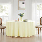 Round Tablecloth 120 Inch Tablecloth 6 Pack Ivory Table Cloths Washable Decorative Polyester TableClothes Cover for Dining Table Banquets Buffet Parties and Wedding