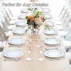 100PCS Silver Plastic Plates Set, 50 10.25 inch Dinner Plate and 50 7.5 inch Dessert Plates, Premium Disposable Plates for Party, Wedding