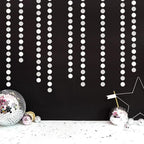 Glitter Silver White Party-Decorations Streamers - 52Ft Birthday Hanging Paper Garland Banner,Engagement Wedding Bachelorette Baby Bridal Shower Christmas Supplies Backdrop Graduation Decor Hugtmr