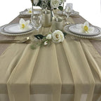 EHLDekol 10 Packs Chiffon Table Runners 27 x 120 inches Romantic Sheer Wedding Table Runner Top Table Bridal Party Decoration