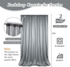 10 x 10 Feet Grey Backdrop Curtain for Partie, Background Curtains for Photoshoot, Birthday, Wedding, Halloween, Thanksgiving, Christmas Day, New Year Party Decorations 5Ft x 10Ft, 2 Panels