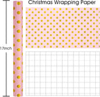 Burymento Pink Holographic Dots Wrapping Paper, Reversible Gold Gift Wrap for Birthday, Valentines, Mothers day, Graduation, Wedding, Fathers day, Baby Shower, Christmas (17in x 16.4ft)