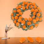30 Pcs Artificial Marigold Flowers,3.54" Silk Marigold Flower Heads with Stems,Orange Flowers Artificial for Diwali Decor,Indian Wedding,Home,DIY Wreath Garland,Day of The Dead Decorations
