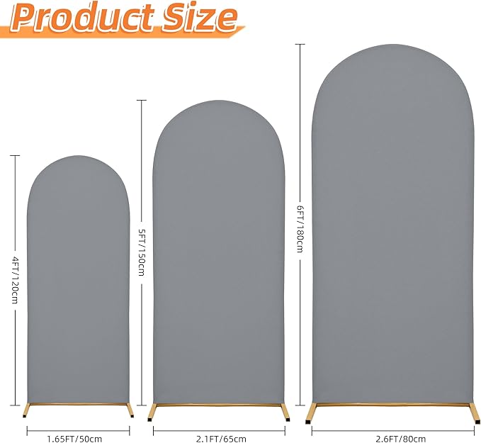 Wedding Arch Cover 6FT Arch Backdrop Cover Spandex Fitted Arch Cover for Round Top Chiara Backdrop Stand Covers for Wedding Birthday Party Baby Shower Banquet Ceremony Decoration