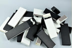Chandler Studio 10 Boxes - Wooden Matchsticks in a Blank Matchbox with White/Black Matchboxes Colorful Tips (4" Matchboxes, 10 Boxes)