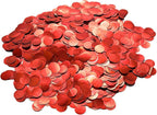 Red Foil Confetti,Round Dots Glitter Table Confetti,Sparkling for Party Decorations(1.76 OZ)
